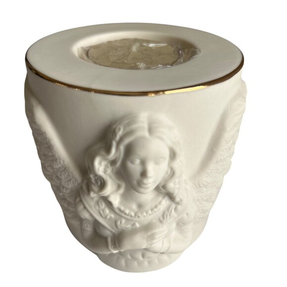 Lenox Radiant Light Angel Votive Candle Holder Ivory Porcelain With Gold Trim - Picture 1 of 7